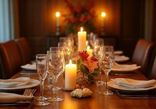 Elegant home dinner party table